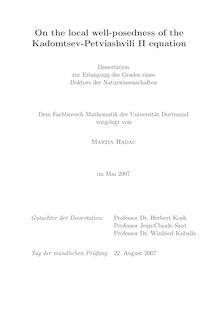On the local well-posedness of the Kadomtsev-Petviashvili II equation [Elektronische Ressource] / vorgelegt von  Martin Hadac