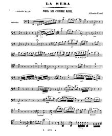 Partition de violoncelle (B/W), La Sera Notturno, La Sera Poesia del Cav. Maffu, Notturno per Soprano e Violoncello con accomp. di Piano-forte.
