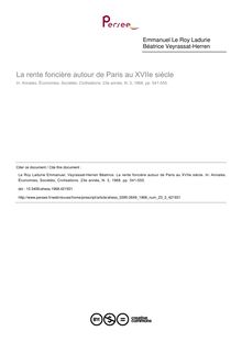 La rente foncière autour de Paris au XVIIe siècle - article ; n°3 ; vol.23, pg 541-555