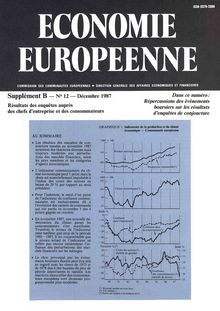 ECONOMIE EUROPEENNE. Supplément Î’ â€” N° 12 â€” Décembre 1987