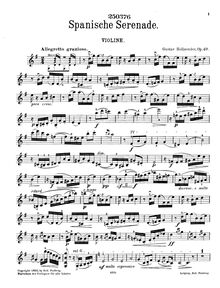 Partition de violon, Spanish Serenade, Op.49, G major
