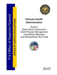 Department of Veterans Affairs Office of Inspector General Audit of  State Home Construction Grant Program