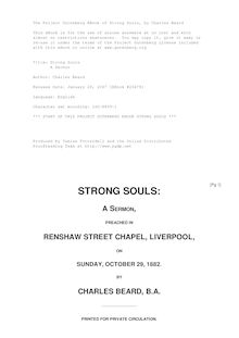 Strong Souls - A Sermon