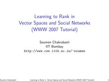 Learning to Rank in Vector Spaces and Social Networks (WWW ...
