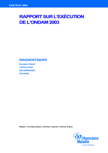 Rapport sur l exécution de l ONDAM 2003