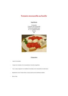 Tomates mozarrella au basilic