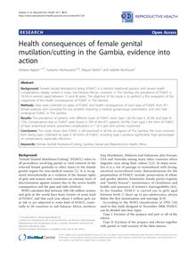 Health consequences of female genital mutilation/cutting in the Gambia, evidence into action