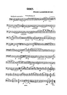 Partition violoncelle 2 (monochrome), Geistliches Lied, Op.137, Gebet