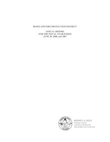 Roseland Fire Protection District Audit Report 2008