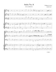 Partition complète,  No.8 pour 3 violes de gambe et orgue, Lawes, William par William Lawes