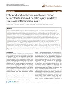 Folic acid and melatonin ameliorate carbon tetrachloride-induced hepatic injury, oxidative stress and inflammation in rats