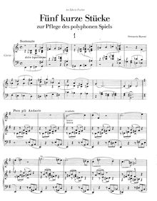 Partition complète, 5 Kurze Stücke, Fünf Kurze Stücke zur Pflege des Polyphonen SpielsFive Short Pieces for the Development of Part Playing