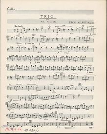 Partition violoncelle, corde Trio, Melartin, Erkki