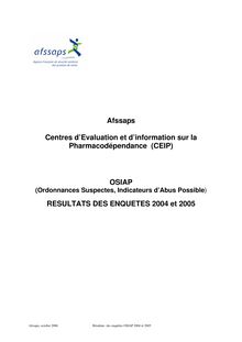 OSIAP - Résultats de l enquête 2005