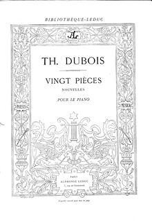 Partition Cover & Table, 20 Pièces nouvelles, Dubois, Théodore