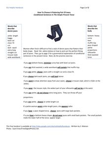 How To Choose A Flattering Pair Of Jeans-Conditional Sentences In The Simple Present Tense