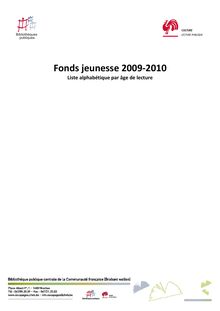 Fonds jeunesse 2009-2010