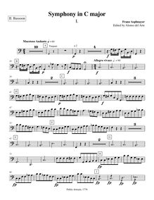 Partition basson 2, Symphony en C major, C major, Asplmayr, Franz