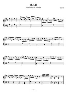 Partition complète, Piano Piece, RBV 8, G major, RSB