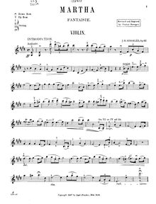 Partition de violon, Fantaisie sur des motifs de l opéra  Martha , Op.67 par Jean Baptiste Singelée