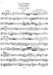 Partition de violon, Fantaisie sur des motifs de l opéra  Der Freischütz , Op.97