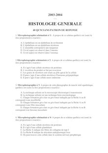 Histologie 2004 Université Paris 12
