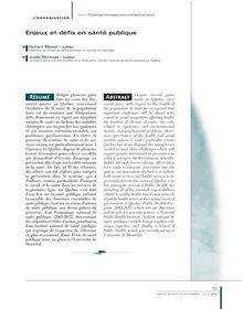 Enjeux et défis en santé publique - article ; n°2 ; vol.7, pg 83-90