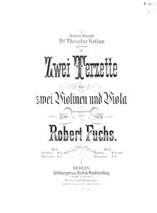 Partition violon 1, 2 corde Trios, Op.61, Fuchs, Robert