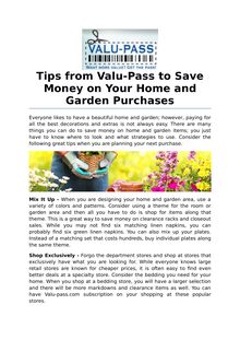 Tips from Valu-Pass to Save Money on Your Garden Purchases