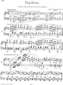 Partition complète, Papillons, Schumann, Robert