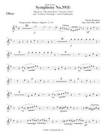 Partition hautbois, Symphony No.39  Irish Green , G major, Rondeau, Michel
