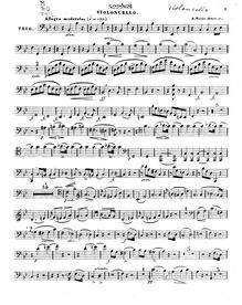 Partition violoncelle, Piano Trio No.1, Op.11, B♭ Major, Fesca, Alexander