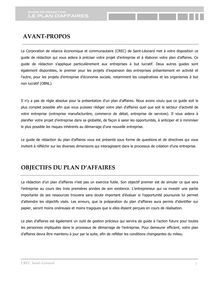 Le plan d affaires - Guide de rédaction - Le plan d affaires 2006 ...