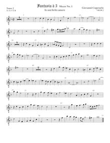 Partition ténor viole de gambe 2, octave aigu clef, Fantasia pour 5 violes de gambe, RC 25