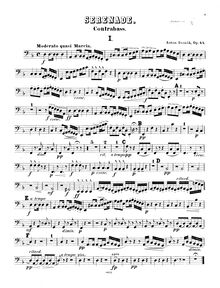 Partition Double basse, Serenade pour vent Instruments, Serenáda pro dechové nástroje