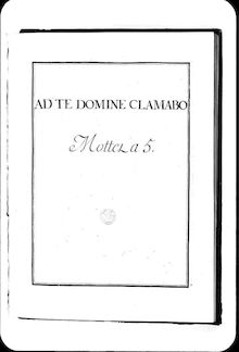 Partition complète, Ad te Domino clamabo, Grand motet, Lalande, Michel Richard de
