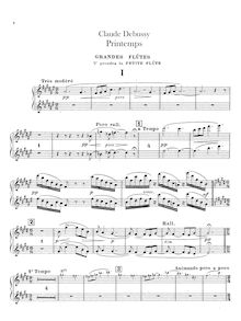 Partition flûte 1/2, Scenes pour chœur et orchestre, Debussy, Claude
