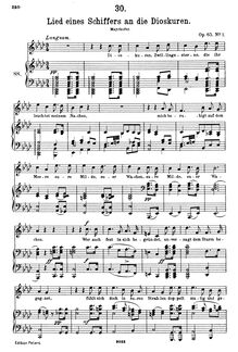 Partition complète (filter), Lied eines Schiffers an die Dioskuren, D.360 (Op.65 No.1)
