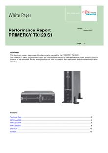 Performance Report PRIMERGY TX120 S1