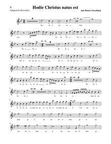 Partition Alto enregistrement , Hodie Christus natus est, B♭ major
