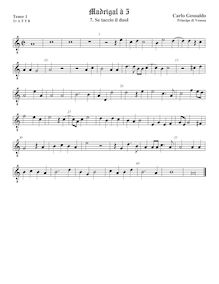 Partition ténor viole de gambe 2, octave aigu clef, Madrigali a Cinque Voci [Libro secondo] par Carlo Gesualdo