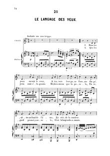 Partition , Le langage des yeux (= en den Augen liegt das Herz, Op.54 No.1.), 40 Mélodies Poésies françaises par Victor Wilder