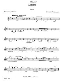 Partition de violon, 5 chansons, Op.5, Nevin, Ethelbert