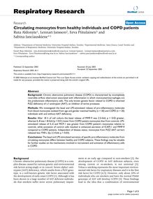 Circulating monocytes from healthy individuals and COPD patients