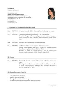 Curriculum vitae - I. Diplômes et formations universitaires II ...