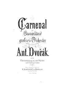 Partition complète, Carnival Overture, Karneval, Dvořák, Antonín