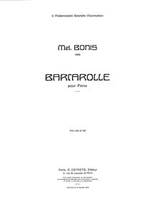 Partition complète, Barcarolle, Op.71, E-flat major, Bonis, Mel