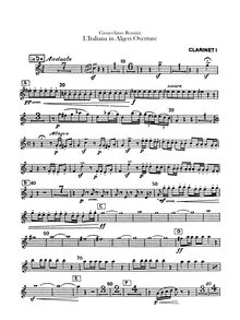 Partition clarinette 1, 2 (en C), L italiana en Algeri, Dramma giocoso in due atti