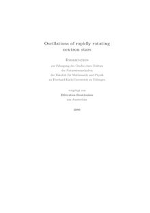 Oscillations of rapidly rotating neutron stars [Elektronische Ressource] / vorgelegt von Efstratios Boutloukos