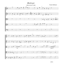 Partition Alba seren e sola - partition complète (Tr Tr T T B), madrigaux pour 5 voix